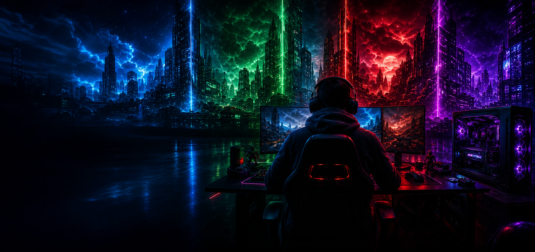 Neon Gaming Welt fuer Spielestation.de
